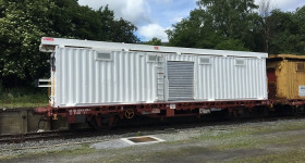 Container magasin sur wagon